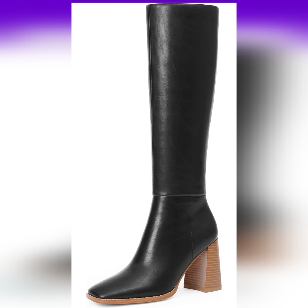 Women's Tall Black Knee High Boots Casual 11